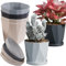 KAHEIGN 6 Pièces Pots de Fleurs en Plastique, 13CM Pot de Fleurs Épais Jardinière Anti-Racines Pots de Jardin de Style Nordique avec Soucoupe pour Fleurs Herbes Succulentes Cactus (3 Couleurs)