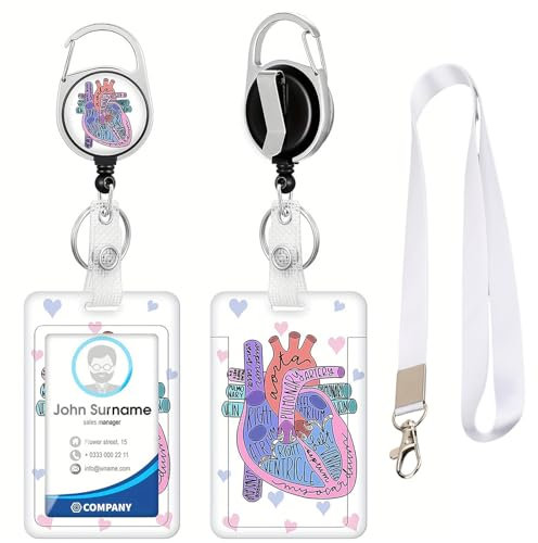 Ziyero Porte Badge Infirmiere Tour de cou Infirmiere Porte Badge Enrouleur Porte Badge Tour de cou Tour de cou Porte Badge Cadeaux pour le Bureau des Enseignants Infirmiers,Infirmiere Accessoires