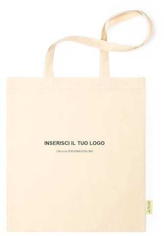 Shopper in Cotone Ecrù Personalizzata – Borsa Tote Ecologica con Nome o Frase –10 PEZZI- Idea Regalo, Matrimonio, Eventi, Gadget Aziendali – 38x42 cm