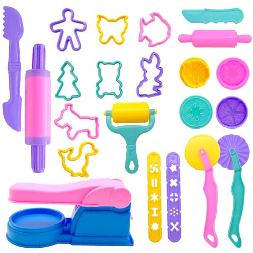 MEIYAXINWIN 22-Teiliges Knetwerkzeug Set, Knete Zubehör, DIY Kreatives Knetmasse Modellierwerkzeug, Plasticine Knetzubehör, Geschenk-Set Knetmaschine für Jungen und Mädchen