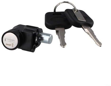 Electric Bike Battery Lock and Key Set, Metal Power Lock Mechanism with Double Keys for Hailong Battery Case Compatible for Hailong 1 2 E-Bike Battery Pack(20mm)