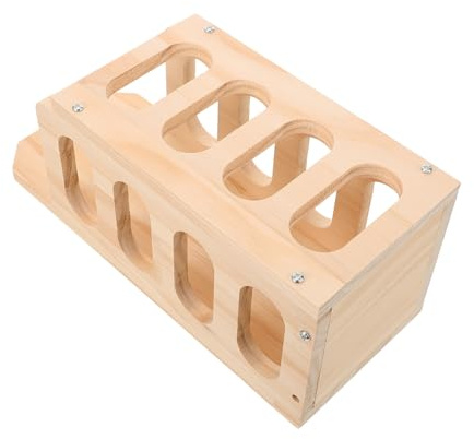 GALPADA Holzfutterbox mit Grasfutterhalter für Kaninchen Meerschweinchen und Kleintiere Futterspender mit Napf zur Reduzierung von Futterverschwendung und Einer Gesunden Ernährung