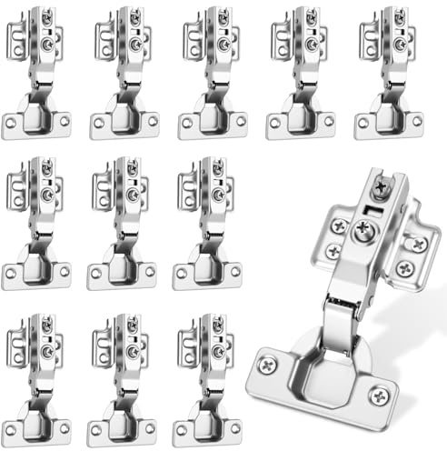 12 Stück Eckanschlag Schrankscharnier, Softclose Scharnier, Öffnungswinkel 110° Mit Hydraulisch Feder,Schrank Scharniere Für Küchenschrank Kleiderschrank