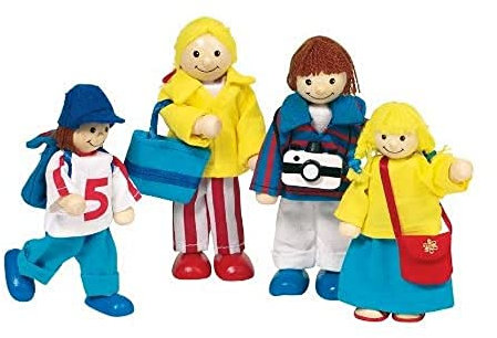 Goki 51932 - Biegepuppen Urlauberfamilie