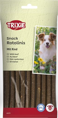 TRIXIE Hundesnack Rotolinis mit Rind - ohne Zuckerzusatz - 12 Stück - je 12 cm - 120 g Packung - 31771