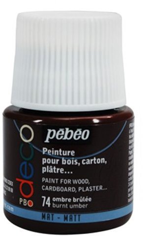 Pébéo 204074 Déco Acrylique Mat 1 Flacon Ombre Brulée 45 ml