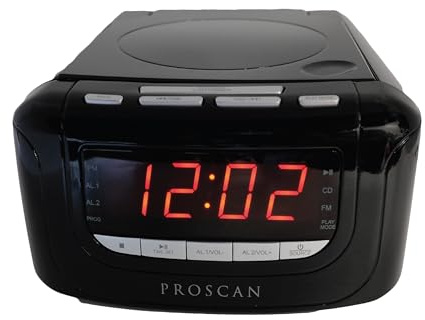 SYLVANIA SCR4986 USB-Charging CD Dual Alarm Clock Radio