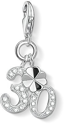 Thomas Sabo Damen Charm-Anhänger 30 Kleeblatt 925 Sterling Silber 1237-051-14