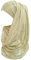 Lina & Lily Damen Hijab Muslimische Kopftuch Schal Turban mit Gold Glitzert Funkeln (Beige)