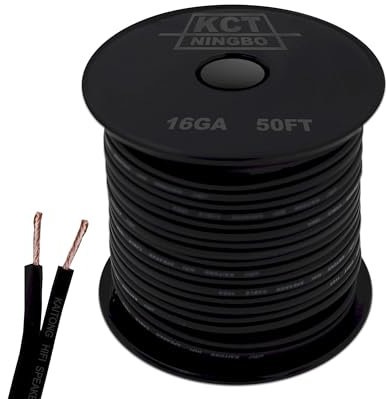 16AWG Gauge Speaker Cable Speaker Wire 50FT Black ¡