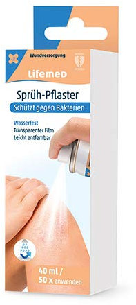 Lifemed - Sprüh-Pflaster 40 Ml - Schützt Wunden Mit Einem Transparenten Film, 2er Pack (2 X 1 Stück)