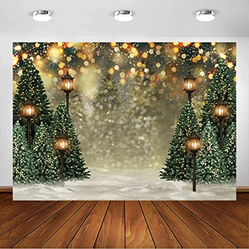 Avezano 2,2 x 1,5 m Winter Weihnachtsbaum Schneeflocke Hintergrund Fotografie Neugeborenes Grün Schnee Pailletten Bokeh Portrait Hintergrund Banner Dekoration Geburtstag Weihnachten
