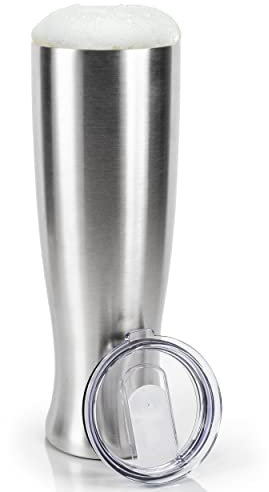 Mason Forge Isolierter Bierbecher aus Edelstahl, doppelwandig, vakuumisoliert, schweiß- und kondensationsfrei, heiße oder kalte Getränke, Pilsner-Glas, 850 ml Bierbombe