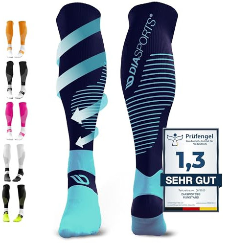 Diasports Kompressionsstrümpfe Herren & Damen - Neue Kompressionssocken mit 3D-Technologie - Stützstrümpfe fürs Laufen - Compression Socks