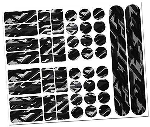 Finest Folia 34 piezas de protección para cuadro de bicicleta MTB BMX cadena película protectora R159 R160 (18 futuros plata metálica)