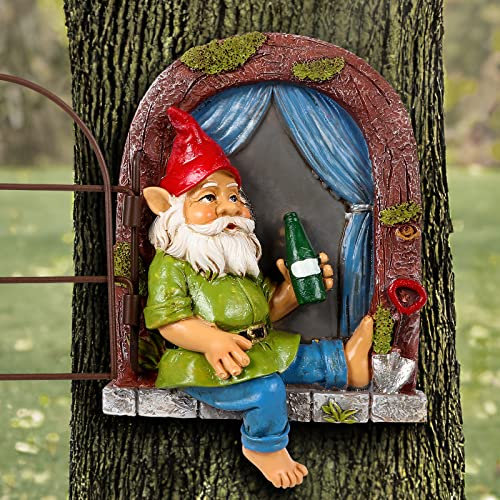 HeiPen Garden Gifts, Mum Gifts for Mothers Day, Waterproof Resin Garden Gnomes, Garden Decorations Outdoor(Drinking Gnomes)