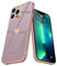 Teageo for iPhone 13 Pro Max Case Cute Heart Pattern for Women Girls Slim Luxury Bling Plating Soft TPU Anti-Scratch Shockproof Bumper Phone Case for iPhone 13 Pro Max, Lavender