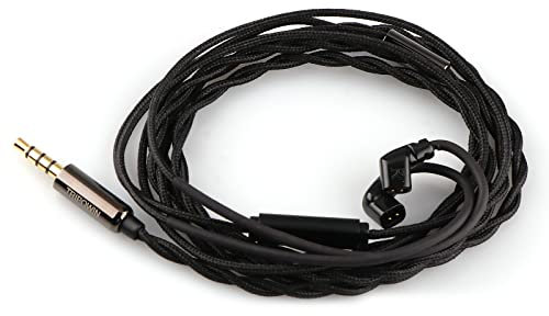 Linsoul Tripowin Zombur Câble 4N Haute Pureté OFC sans Oxygène HiFi IEM avec Microphone pour Câble de Rechange(avec Microphone,Encastré 2 Broches)