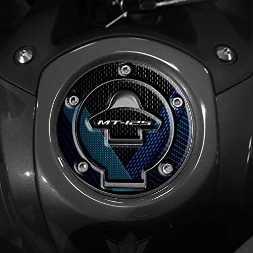 3D-Kunstharz-Aufkleber für Motorrad, kompatibel mit Yamaha MT-125 ab 2020 (Icon Blue, Schutzkappe)