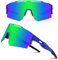 DUDUKING Sonnenbrille Fahrradbrille Herren Damen,Wassertransferdruck Sportbrillen Radsport Brillen für Outdoorsport Radfahren Laufen Golf UV 400 Schutz Baseball Brille (Grün)