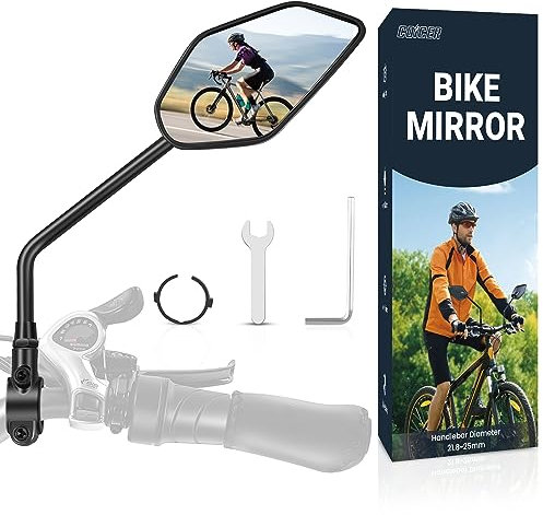 Coicer Fahrradspiegel für E-Bike Rechts Hd 360° Drehbar & Klappbar Lenker Rückspiegel Fahrrad Spiegel Ebike Zubehör Extra Große Spiegelfläche Schlagfestes Echtglas Bike Mirror Accessories