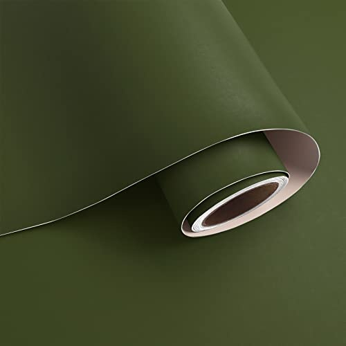 VaryPaper Selbstklebende Tapete Olivgrün 81cmx300cm Klebefolie Möbel Grün Möbelfolie Selbstklebend Folie für Küchenschränke Klebetapete Selbstklebend Wand Tapeten Wohnzimmer Badezimmer Wasserfest