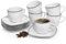 SÄNGER | Tassen Set mit Untertasse Bilgola Black Rim 12 tlg, Kaffeetassen 6 Personen, Porzellan Kaffeeservice Kaffeetasse mit Untertasse, Weiß mit Schwarzen Akzenten 175 ml | PREMIUM COLLECTION