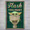 Métal Tin Sign Salle de Bains étain logo Bébé Flush Vous Devez Utiliser Métal Tin Sign Bureau Personnalisé Tin Sign Métal Vintage Maison Mur Décoration de Chambre (12 x 8 pouces)