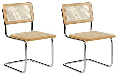 Esszimmerstuhl 2er Set Wiener-Geflecht natürlich / hellbraun Boho-Stil Cordova