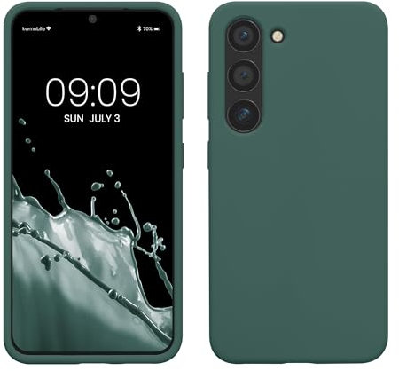 kwmobile Carcasa Compatible con Samsung Galaxy S23 Funda - Case TPU y Silicona antigolpes - Apto Carga inalámbrica - Verde Bosque
