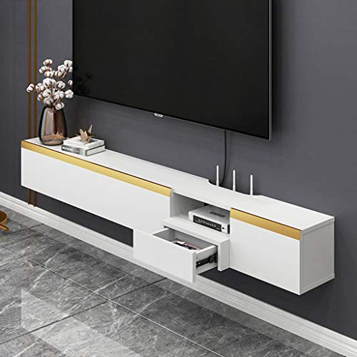UHJKLA An der Wand montierter TV-Schrank, Wandregal, schwebendes Regal, Schlafzimmer, Wohnzimmer, hängender Wandschrank, Router, Set-Top-Box-Foto, Kabelbox,