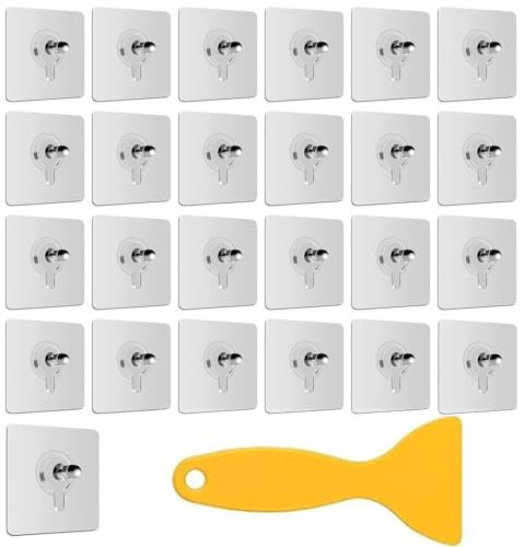 Armastuse 25 Pezzi Ganci Adesivi, Ganci Autoadesivi per Quadri Trasparenti Appendi Quadri Senza Chiodi, No Foratura, per Orologio, Foto, Pittura
