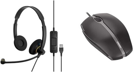 EPOS Sennheiser Impact SC 60 USB ML beidseitiges UC-Headset & Cherry GENTIX Corded, Kabelgebundene Maus