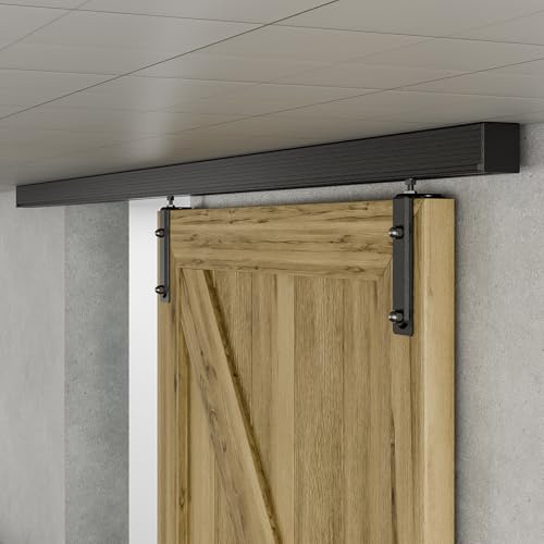 AONAYIOA Rail de porte coulissante robuste de 201,2 cm/2 m, kit en alliage d'aluminium pour porte simple, montage au plafond (sans porte)