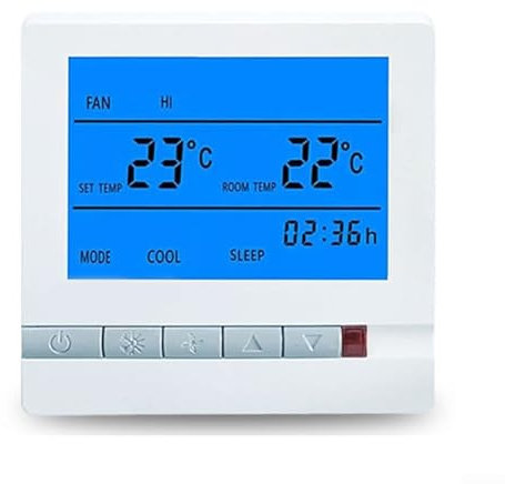 Termostato digital, controlador de temperatura de aire acondicionado, con pantalla LCD grande, para sala de estar, dormitorio, comedor o pasillo