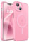 VENINGO Magnetica cover per iPhone 14 Custodia Compatibile con MagSafe cover Tocco Vellutato Magnetico Antiscivolo Custodia per iPhone 14 6,1 Pollici Rosa Tenue