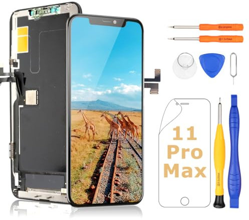 Yodoit Schermo di ricambio per iPhone 11 Pro Max da 6,5 pollici, display LCD 3D Touch Full HD con strumenti di riparazione, compatibile con i modelli (A2161, A2218, A2220)