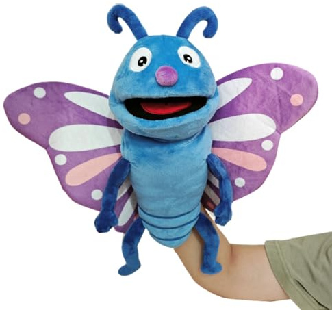 Tier Schmetterling Handpuppen Spielzeug für Kinder, Biene Kuscheltiere Fingerpuppen Raupe Handpuppen Farm Wildlife Tierhandpuppen Rollenspiel interaktives Früherziehungsspielzeug Plüschtier