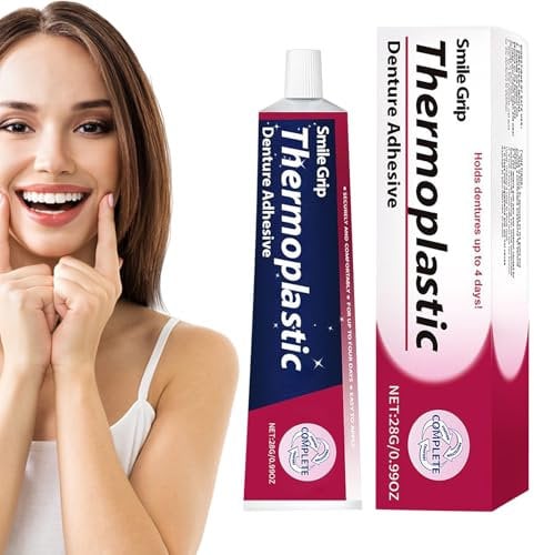 Thermoplastischer Zahnprothesenkleber, 28g haftcreme extra-super-stark für die dritten, prothesenkleber lose Ober- und Unter, zur Verbesserung der Passform der Prothese