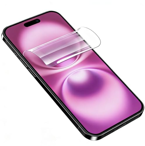 Negugew 2 Stück Hydrogel Displayschutzfolie für iPhone 16 | Flexible TPU Weich Folie, Blasenfrei, Selbstheilend, Kratzfest, Fingerprintfest, Keine Ablösenden Kanten, Ultradünne