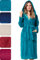 Morgenstern Damen Bademantel mit Kapuze, Lang, Farbe: Petrol, XL