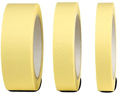 Unbekannt CE96009750 Flachkrepp-Set, 3-tlg 18/24/36mmx50m Mehrfarbig verschiedene Rollen