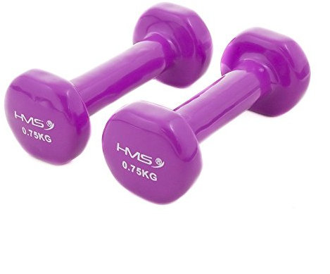 HMS Unisex 17-47-001 5907695529876 Gusseisen Hantel mit Vinyl überzogen, Schwarz, Einheitsgröße