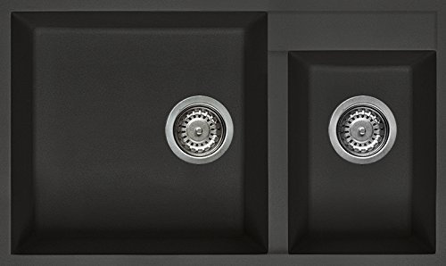 Elleci Quadra 440 Sottotop Lavello, Full Nero 40