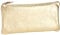 Clairefontaine 8705C - Trousse Scolaire Plate Dorée Effet irisé 22x11 cm en Véritable Cuir d'Agneau