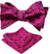 Alizeal Herren Retro Paisley Selbst Fliege und Taschentuch Set, hot pink