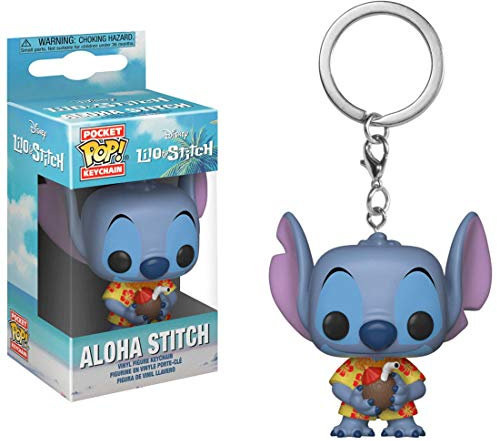 Funko - Disney-Lilo & Stitch-Aloha Stitch 4 porte-clés Multicolore 128302