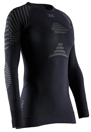 X-Bionic Invent 4.0 Maglia Termica Manica Lunga a Compressione Donna Running, Sci, Ciclismo, Fitness e Sport Invernali, Nero M