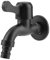 Nimoa Grifo de Pared Retro, 304 Acero Inoxidable Negro Monomando Apertura Rápida y Frío Aleación Zinc, con Caño 4 Puntos Agua Jardín Montaje en para Baño (Lavadora)