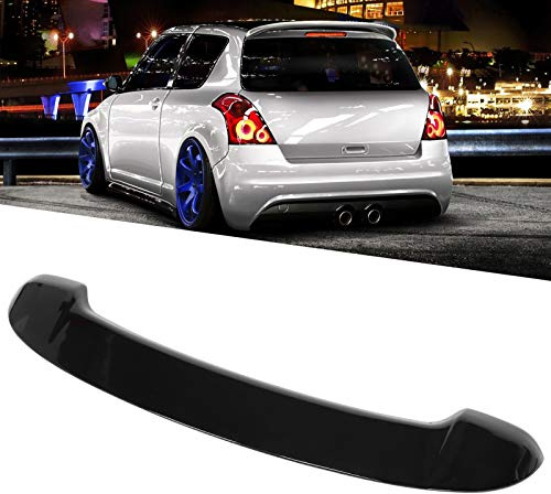 GZD Schrägheckspoiler, Sport Style Heckspoiler für Swift Mk3 2005-2010, Schwarz glänzend, Glasfaser und ABS-Kunststoff, Selbstklebend